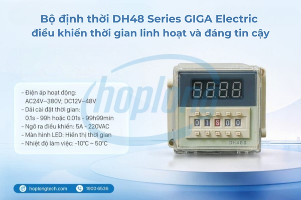 Bộ định thời DH48 Series GIGA Electric mang lại giải pháp điều khiển thời gian linh hoạt và đáng tin cậy